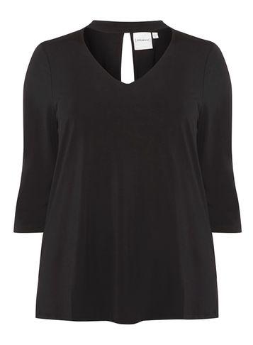 Dorothy Perkins *juna Rose Curve Black Keyhole Top