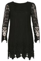 Dorothy Perkins *mela Black Lace Detail Dress