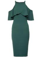 Dorothy Perkins *quiz Green Crepe Midi Bodycon Dress