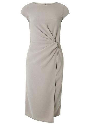 *lily & Franc Grey Manipulated Midi Dress