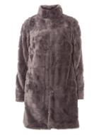 Dorothy Perkins Slate Grey Carved Faux Fur Coat