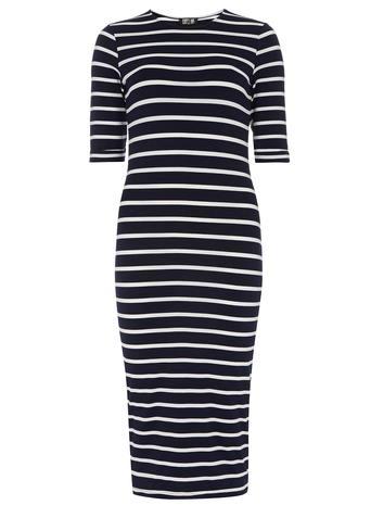 Dorothy Perkins Navy White Bodycon Dress