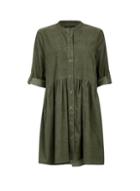 *only Green Button Corduroy Dress