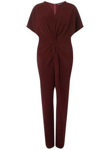 Dorothy Perkins *dp Curve Burgundy Knot Front Jumpsuit