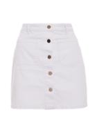 *quiz White Denim Button Front Skirt