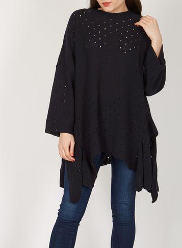 Dorothy Perkins *feverfish Navy Crochet Top