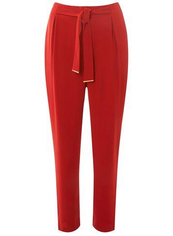 Dorothy Perkins Red Metal Belted Joggers