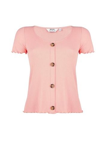 Dorothy Perkins Petite Coral Lettuce Edge T-shirt