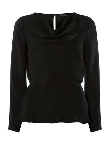 Dorothy Perkins *black Cowl Neck Top