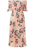 Dorothy Perkins *tall Blush Floral Print Shirred Midi Skater Dress