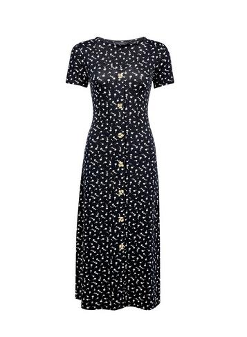 Dorothy Perkins Black Ditsy Print Midi Dress
