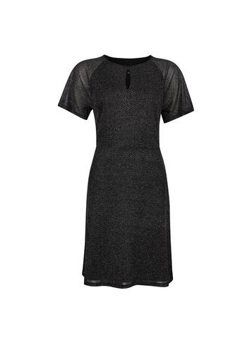 Dorothy Perkins Black Glitter Mesh Fit And Flare Dress