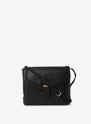 Dorothy Perkins Black Whipstitch Cross Body Bag