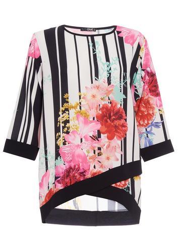 Dorothy Perkins *quiz Cream And Black Floral Print