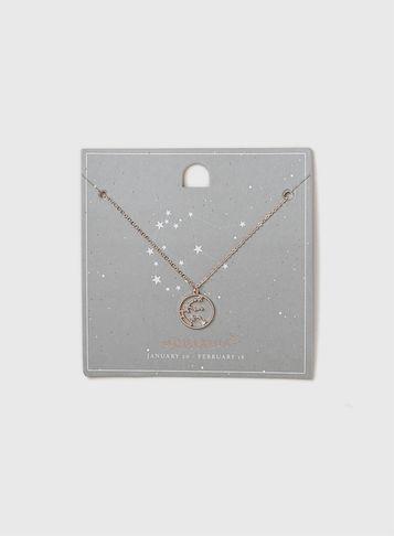 Dorothy Perkins Rose Gold Aquarius Horoscope Necklace