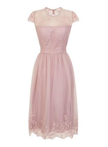 *chi Chi London Mink Embroidered Skater Dress