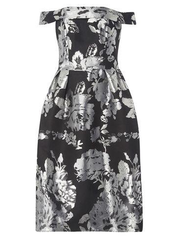 Dorothy Perkins *luxe Silver Bardot Prom Dress