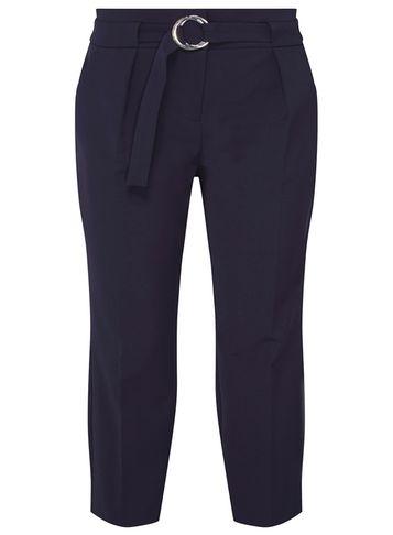 Dorothy Perkins Petite Navy Crepe Tie Waist Trousers