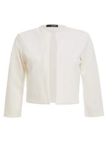 *quiz Cream Straight Edge Crop Jacket