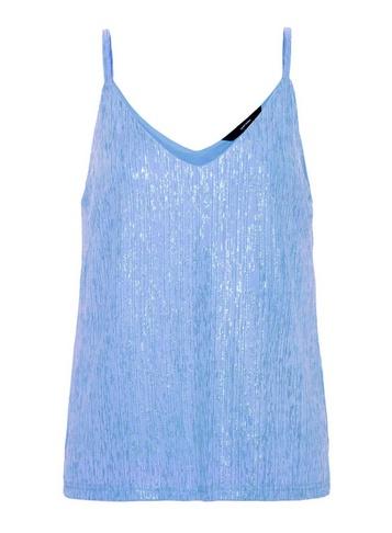 *vero Moda Blue Plisse Camisole Top