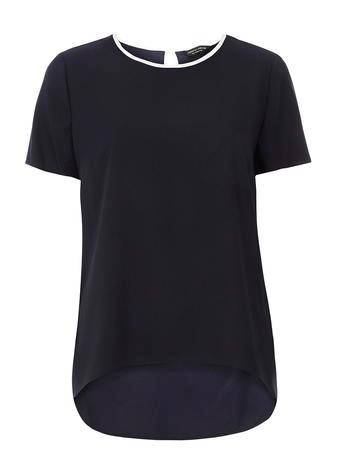 Dorothy Perkins Navy Curve Hem Top