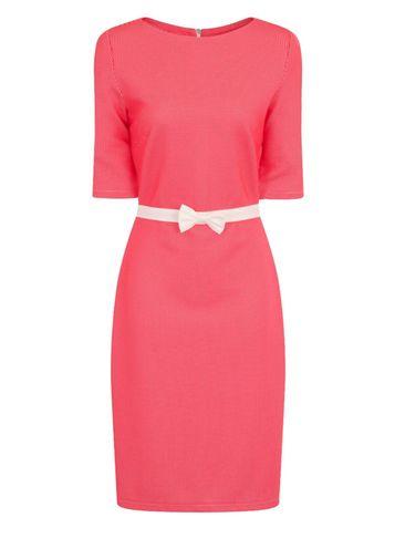 Dorothy Perkins *paper Dolls Coral Bow Waist Bodycon Dress