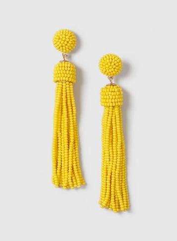 Dorothy Perkins Yellow Bead Tassel Earrings