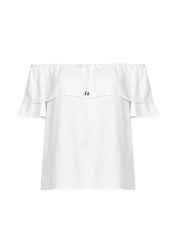 Dorothy Perkins Ivory Double Ruffle Bardot Top
