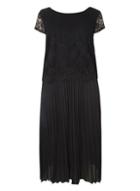 Dorothy Perkins Dp Curve Black Lace Pleated Dress