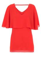 Dorothy Perkins *quiz Orange V-neck Cape Detail Top