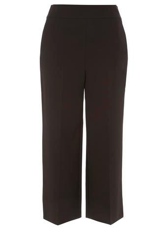 Dorothy Perkins Black Crepe Wide Leg Crop Trouser