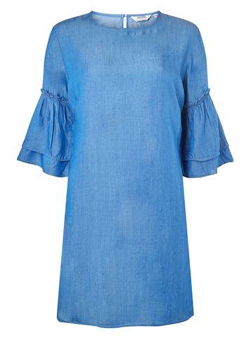 Dorothy Perkins Bright Blue 2 Tier Ruffle Sleeve Shift Dress