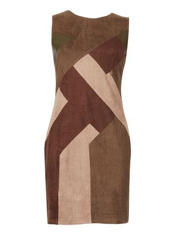 Dorothy Perkins *izabel London Khaki Suedette Retro Bodycon Dress