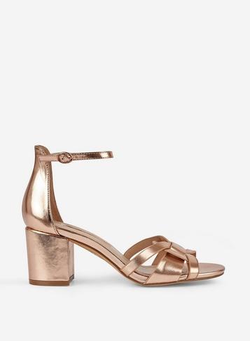 Dorothy Perkins Rose Gold Sloane Heeled Sandals