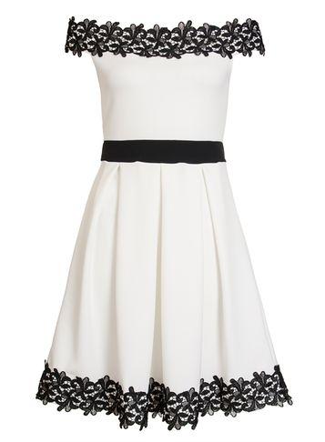 Dorothy Perkins *quiz Cream Bardot Skater Dress