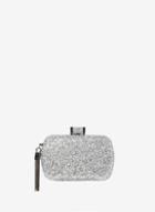 Dorothy Perkins Silver Glitter Box Clutch Bag