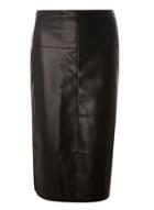 Dorothy Perkins Black Leather Look Front Split Skirt
