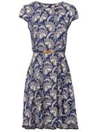 Dorothy Perkins *izabel London Navy Damask Tea Dress