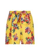 Dorothy Perkins Yellow Tropical Print Tie Shorts