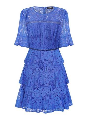 Girls On Film *girls On Film Cobalt Lace Tiered Dress