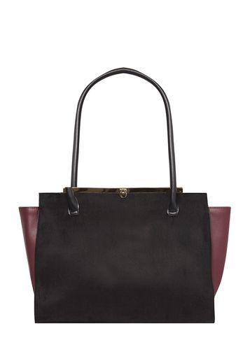 Dorothy Perkins Black Bar Top Tote Bag