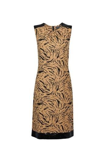 Dorothy Perkins *tall Multi Coloured Animal Print Sequin Trim Shift Dress
