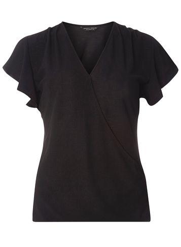 Dorothy Perkins Black Crepe Wrap Top
