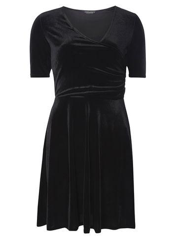 Dorothy Perkins Black Velour Wrap Dress