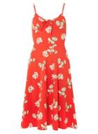 Dorothy Perkins *tall Red Daisy Floral Bow Camisole Dress