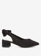 Dorothy Perkins Wide Fit Black Gossip Bow Slingback Court Shoes
