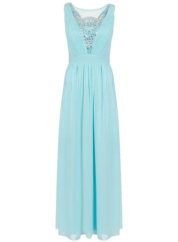 Dorothy Perkins *quiz Aqua V-neck Maxi Dress