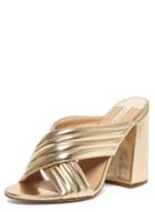 Dorothy Perkins Online Exclusive 'sydney' Gold Cross Over Mules