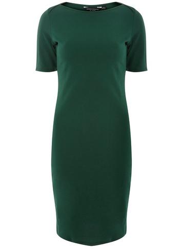 Dorothy Perkins Green Slash Neck Textured Bodycon Dress
