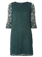 Dorothy Perkins Green Lace Fluted Shift Dress